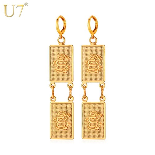 レディース ピアス 神 イスラム カラー スクエア ダングル パーティー 80001897