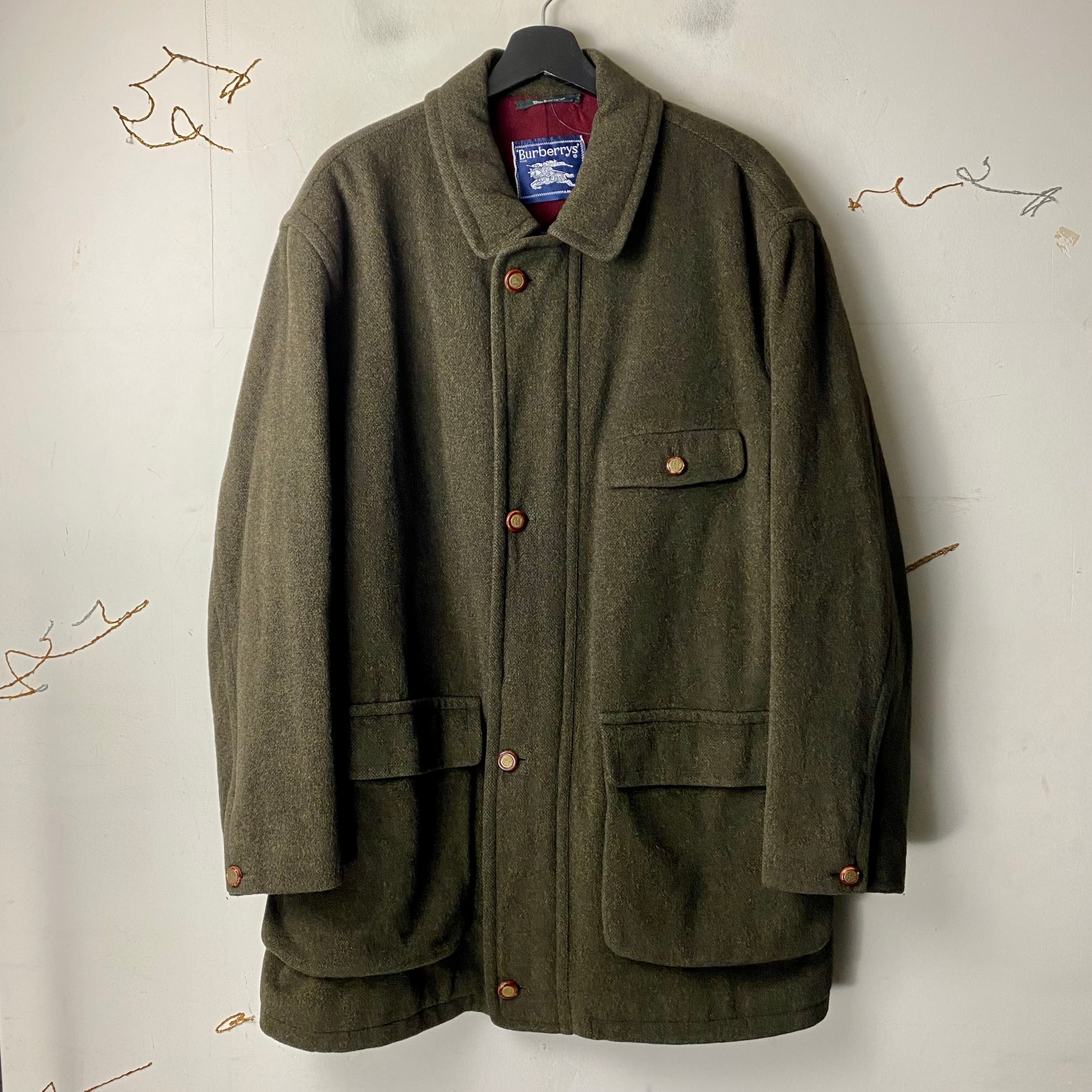 vintage BURBERRYS wool coverall coat made in SPAIN | NOIR ONLINE