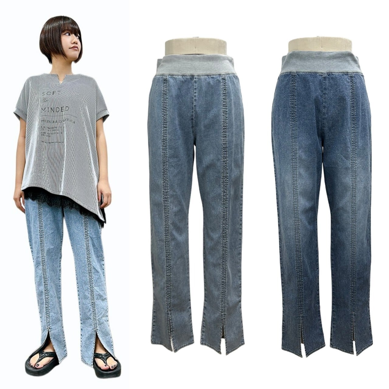 ayane アヤン　リネン混デニムワイドパンツ SALE【ayane】リネン混デニムワイドパンツ 855704 アヤン | red earth