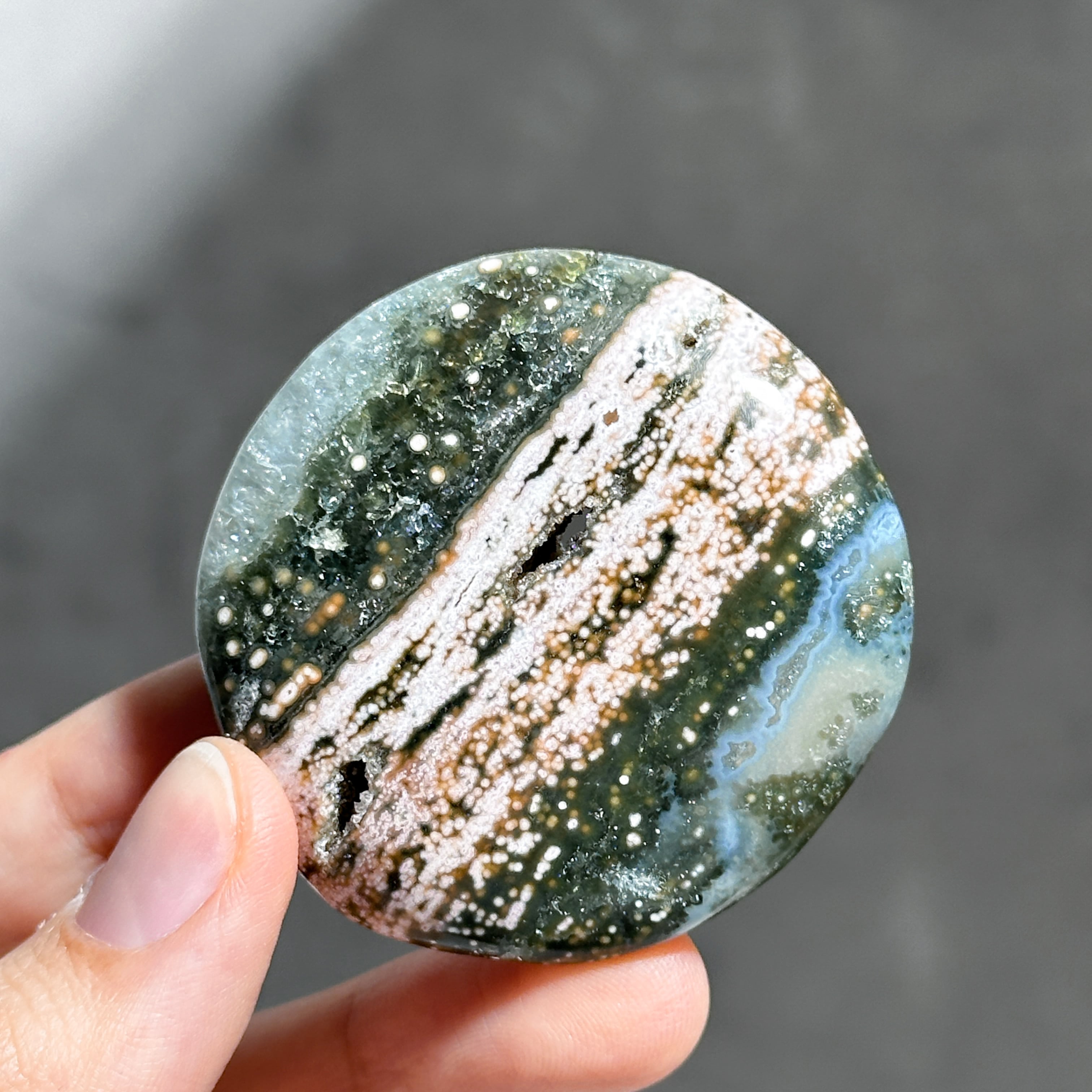 オーシャンジャスパー パームストーン43◇ Ocean Jasper ◇天然石