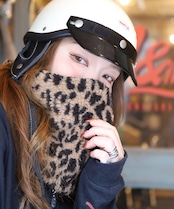 ROBIN NECK WARMER デニムBL&ブラウンレオパード