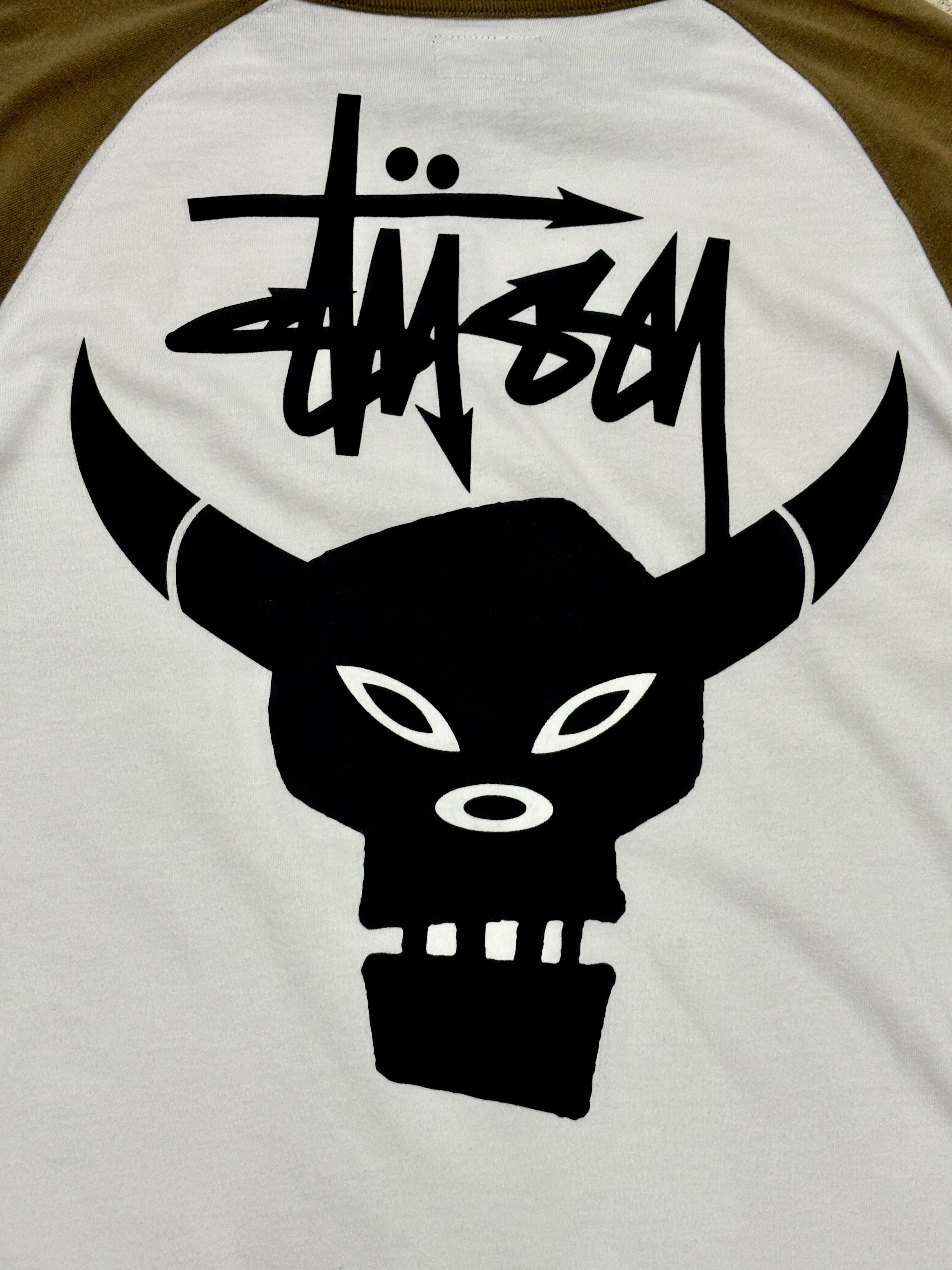 STUSSY × FUTURA ステューシー× フューチュラ　スカルリング STUSSY × FUTURA/Skull print Raglan Tee/S/スカルプリントラグランT/7