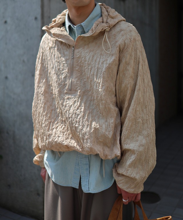 UNUSED / US2549 EMBROIDERY PULL OVER JACKET(BEIGE)