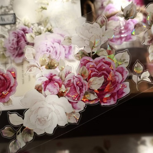 新作予約☆EM122B｜yier 壹洱文創【星河紫】型抜き 貝殻光インク PET テープ