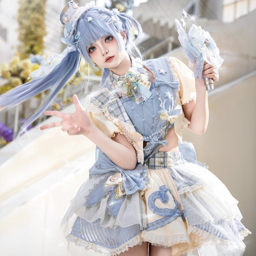 ライブ イベント衣装 即納 現品1点限り アイドル衣装 ステージ衣装 コンカフェ イベント衣装 フルセット フリル かわいい アイドル推し