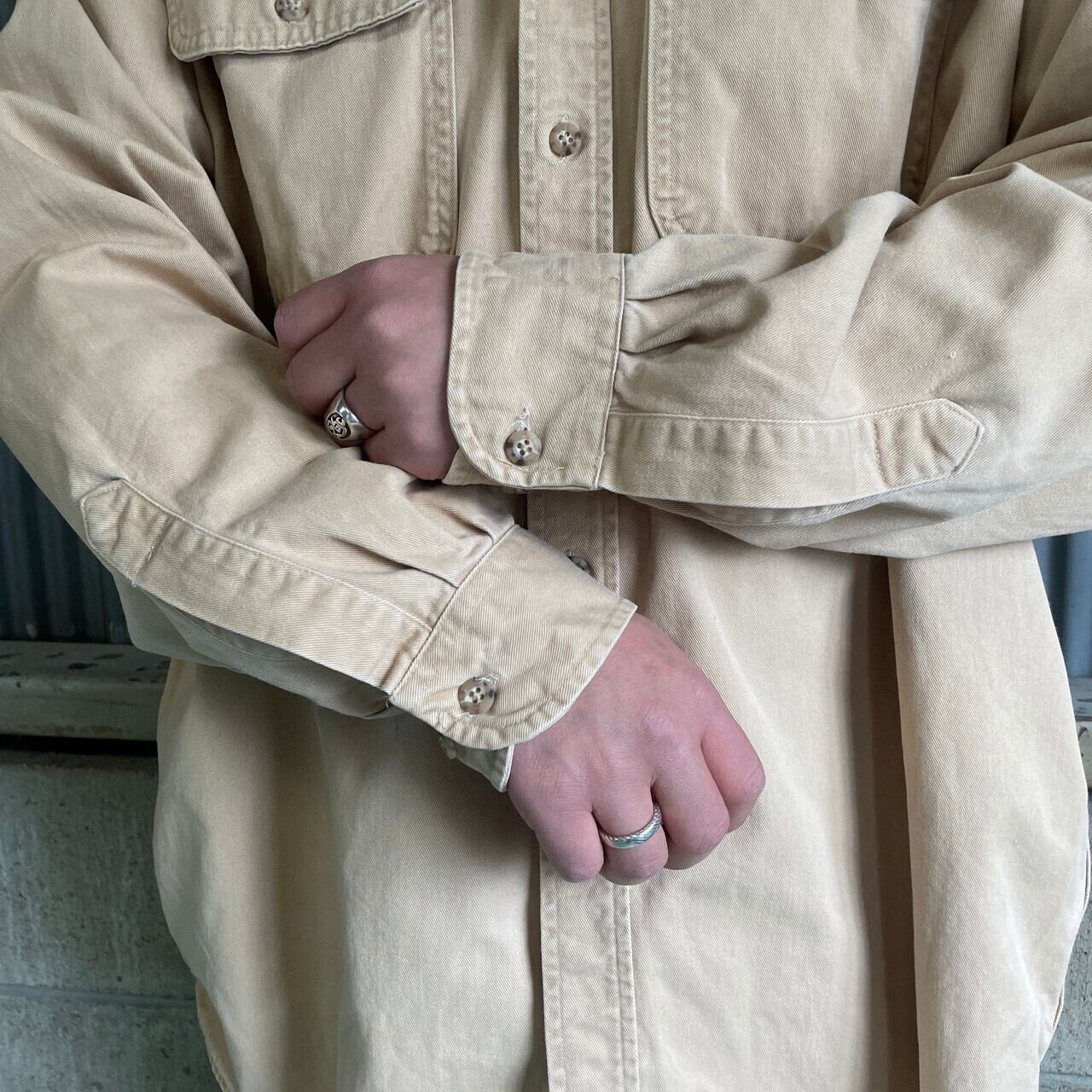 USA製 80s〜　カーハート　ダックシャツ　ヘビーウエイト　 長袖シャツ 古着 80年代 USA製 Carhartt カーハート 長袖 ボタンダウンシャツ メンズXL