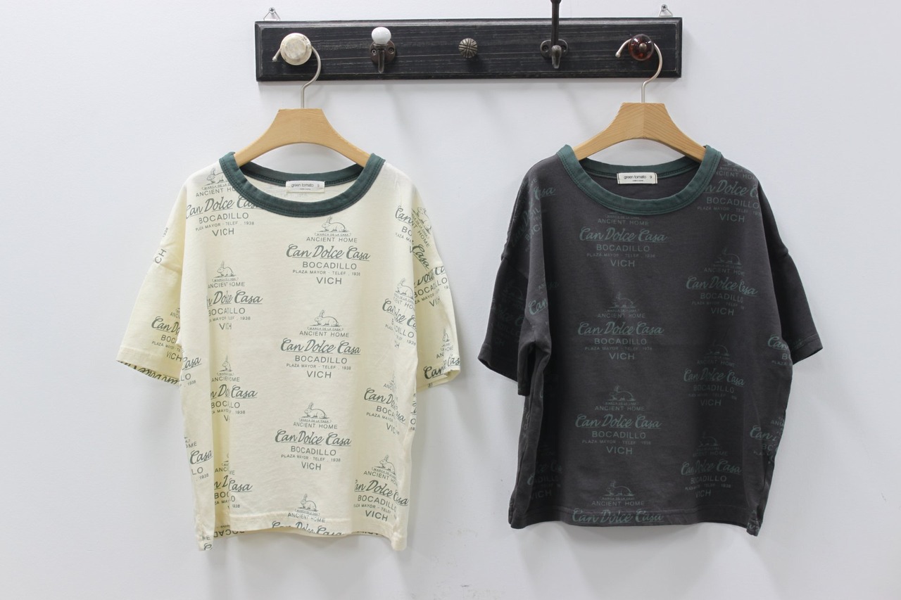 【Green tomato】VICH Tシャツ チャコール (90cm相当)~130cm 240807 - 4