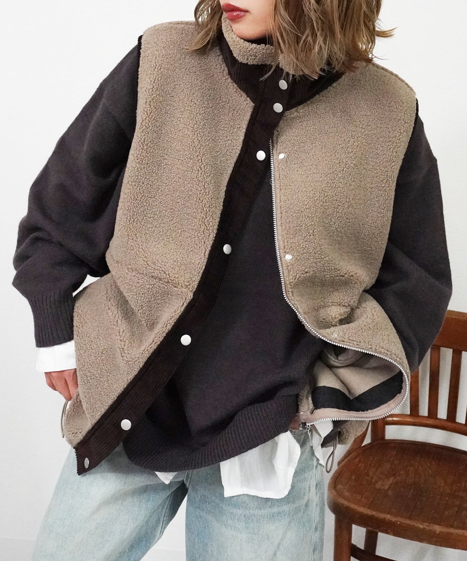 コーデュロイボアベスト 5240976（1022） | gossara(ゴサラ)