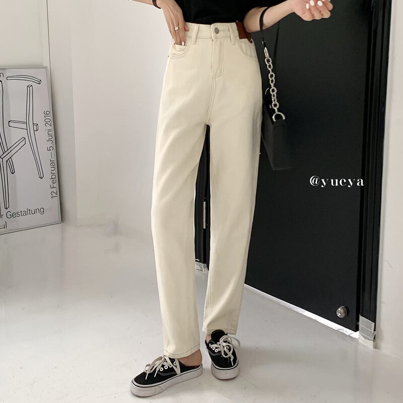 ハイウェストジーンズ レディーススプリングルーズパンツ 薄手 春物 クレセントシティ54349854035