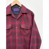 60s PONDEROSA "OMBRE CHECK" WOOL OPEN COLLAR SHIRT Size L