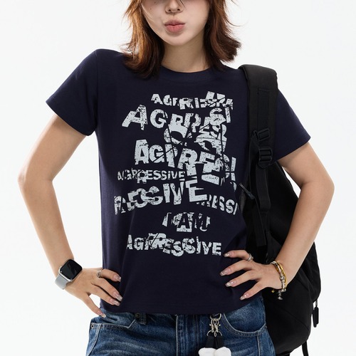 crush logo short-sleeve tee　クラッシュロゴ半袖ティー　J2082