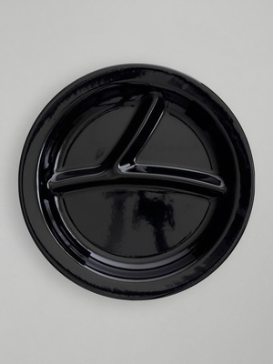 【数量限定セール】 ホーロー ブラック ワンプレート 23cm / 【Limited Quantity SALE】 Enamel Black Divided Plate 23cm