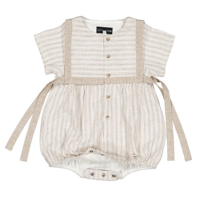 ご予約【MaisonMarelle】送料無料Romper ALMA- Beige stripes