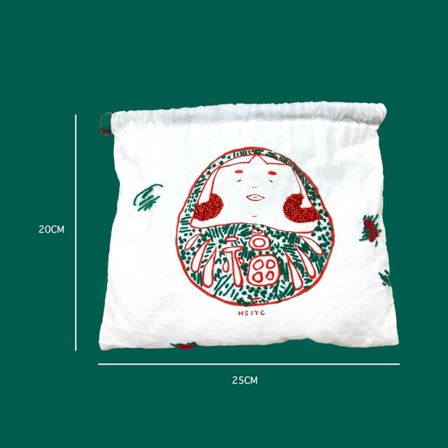 Daruma Drawstring Bag