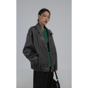 [BLACKUP] Tennib crack leather blouson 正規品 韓国ブランド 韓国代行 韓国ファッション ジャケット