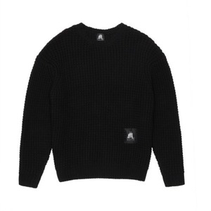 [MANNY LONQ] Soft waffle texture sweater Black 正規品 韓国ブランド 韓国代行 韓国ファッション 韓国通販 ニット