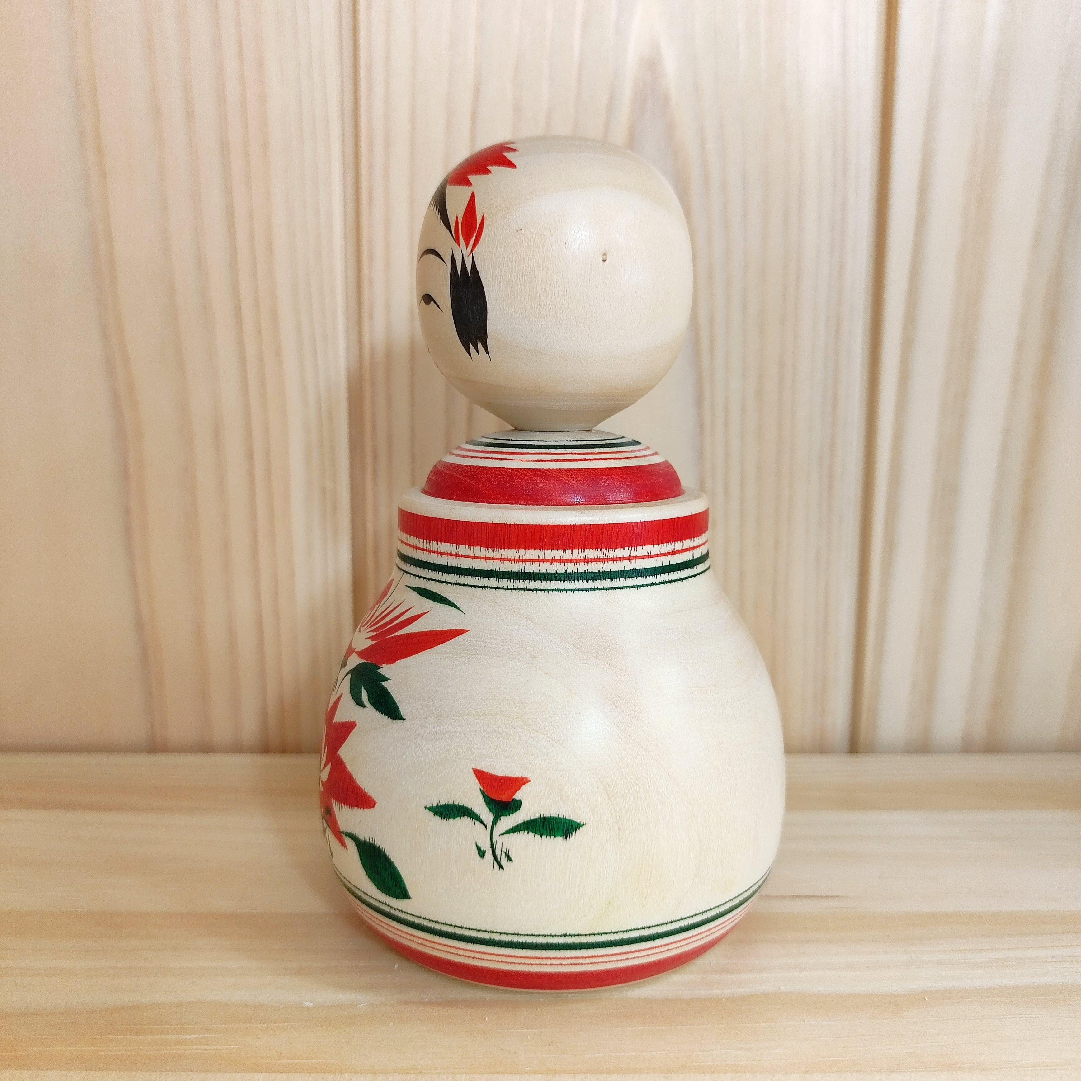 大沼秀顕工人：鳴子系】ねまりこ 赤・緑 菊：13cm N4HO-5