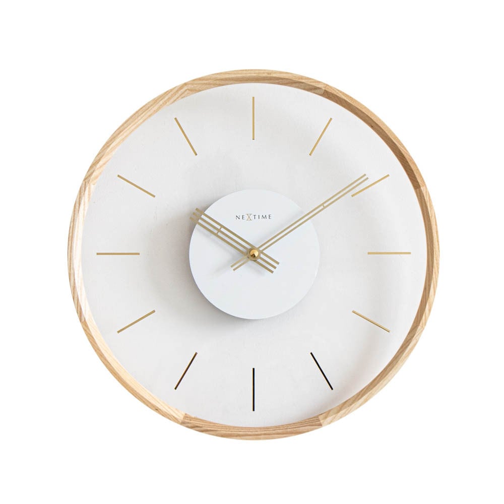 壁時計 掛時計 NEXTIME ネクスタイム ウォールクロック Kuram / NXT-J050 ナチュラル ウッド アクリル Past Present Series