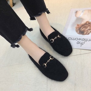 パンプス ファー レディース 送料無料 ローヒール もこもこ 秋冬 331997