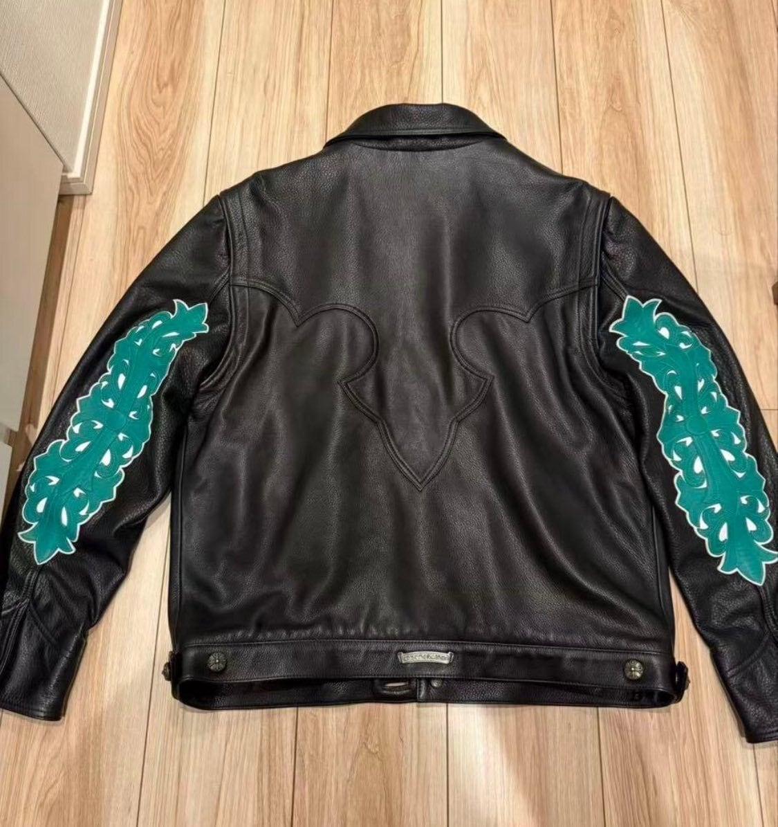 CHROME HEARTS クロムハーツ Floral Cross Calf Leather Jacket