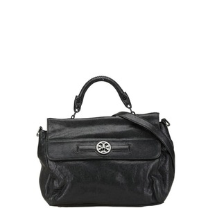 トリーバーチ ハンドバッグ ショルダーバッグ 2WAY ブラック レザー レディース Tory Burch 【中古】