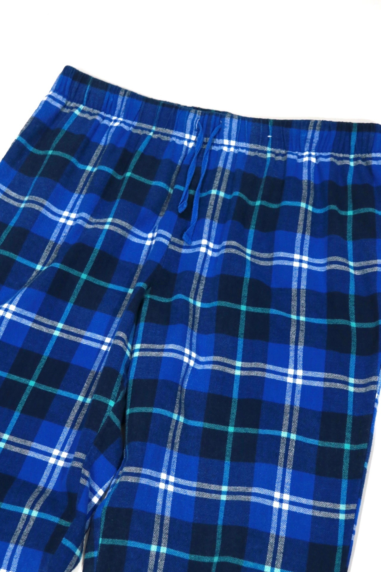 Blue check easy pants