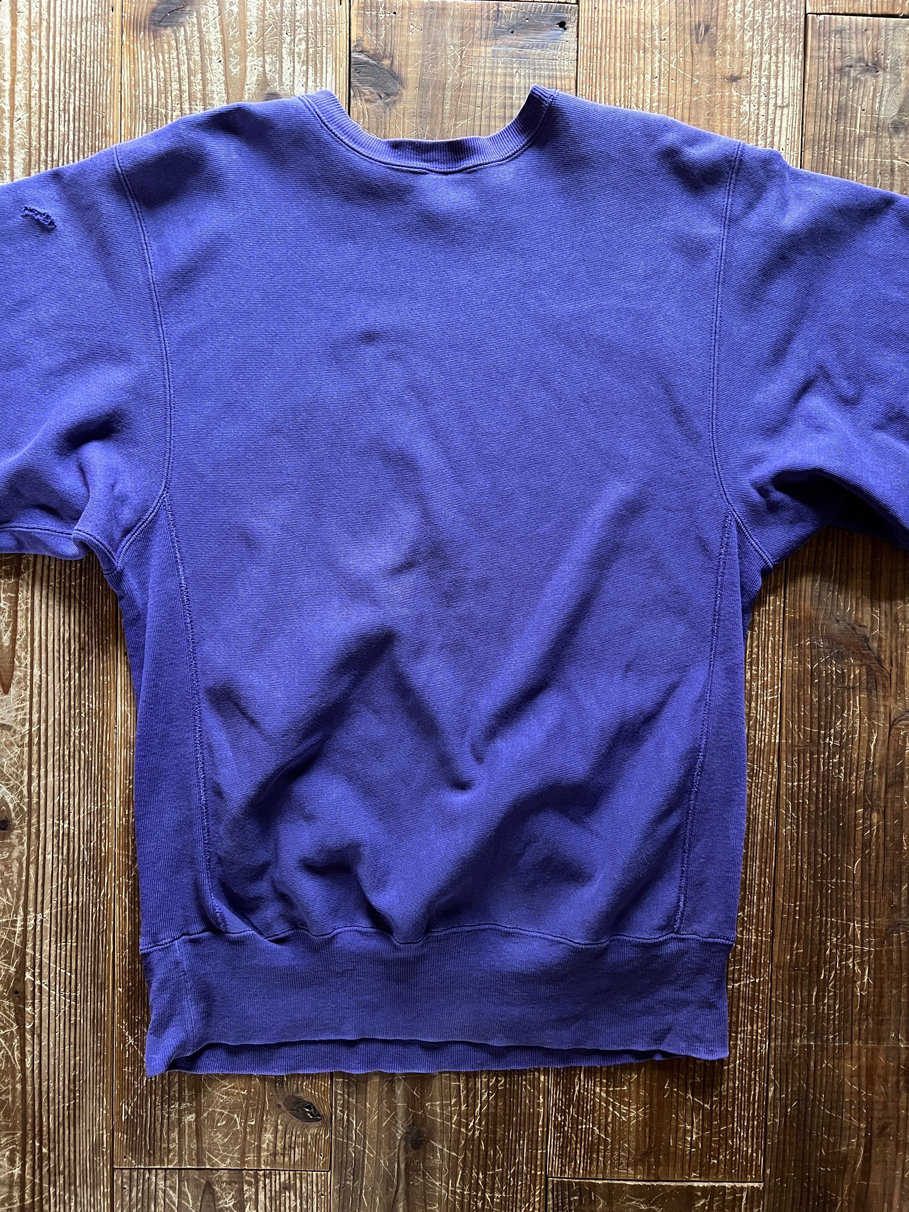 90's 刺繍タグ チャンピオンRW 無地 グレープ 表記(XL) USA製