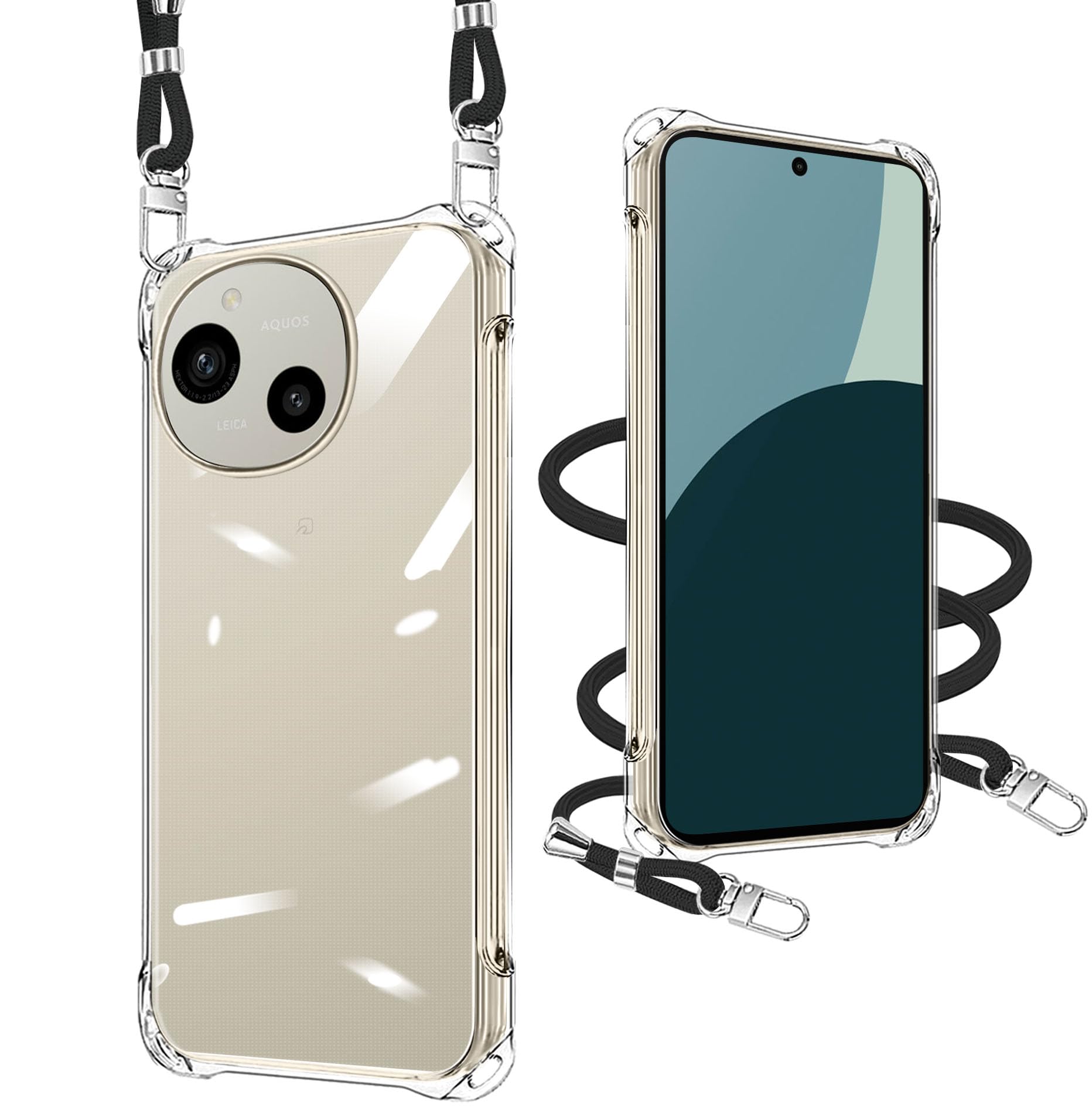 xiusiteli AQUOS R9/R10 用 ケース クリア ショルダー SH-51E/SH-51F TPU