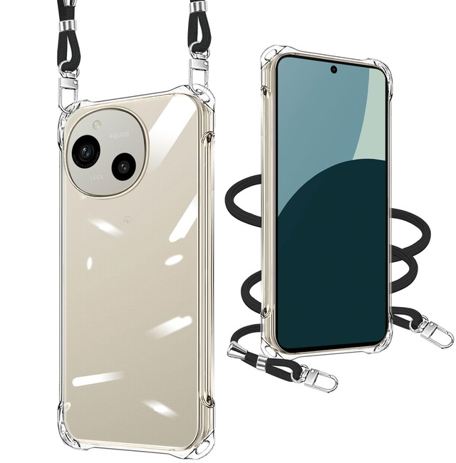 xiusiteli AQUOS R9/R10 用 ケース クリア ショルダー SH-51E/SH-51F TPU