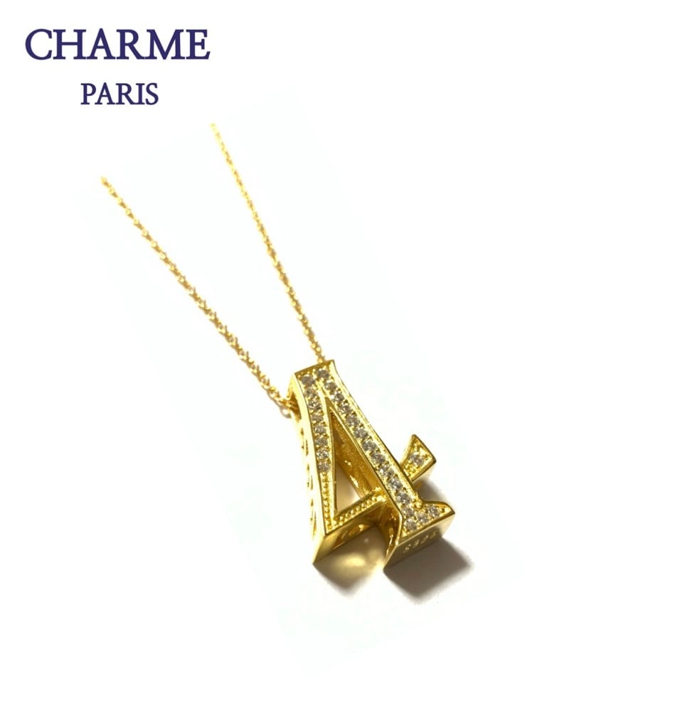 22k plating cz diamond  number necklace (4)