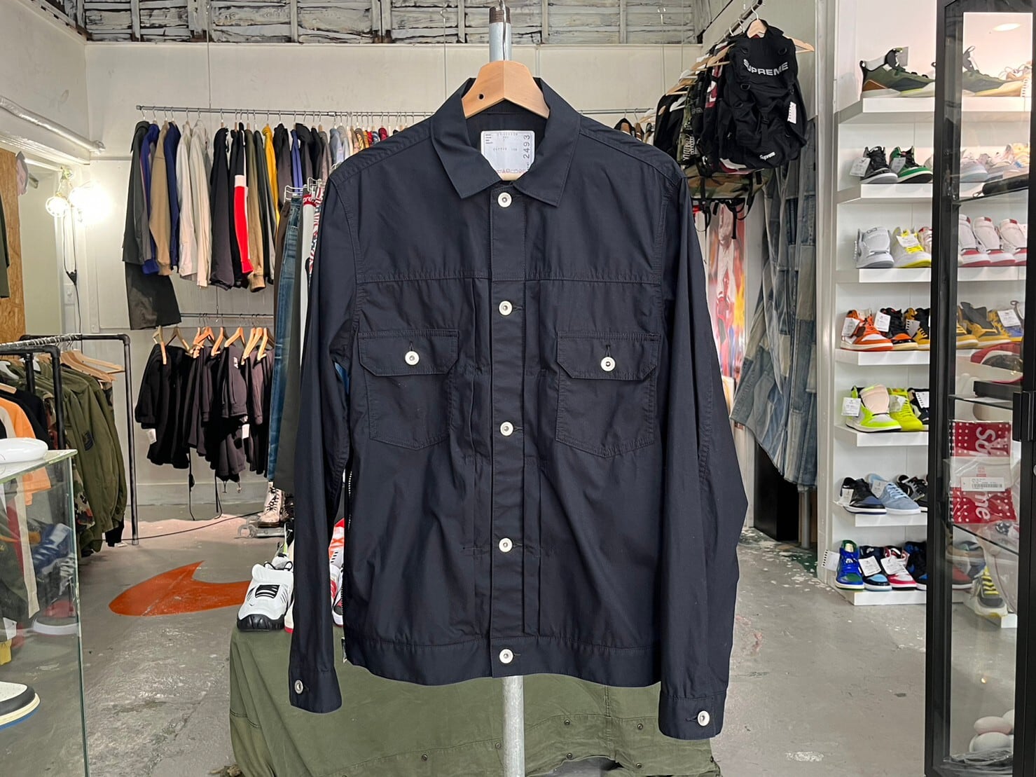 sacai COTTON POPLIN BLOUSON BLACK 2 21-02493M 36873 | BRAND BUYERS  