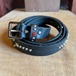 VOLTON LEATHER ナロースタッツベルト GOLDオリジナル ブラック スタッツ アメカジ バイカー パンクロック 卍 インディアン ミリタリー W83〜94cm