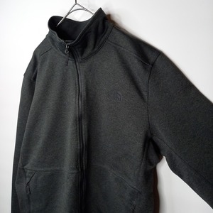 ノースフェイス　フルジップ　ソフト　シェル　ジャケット　フリース　刺繍　グレー