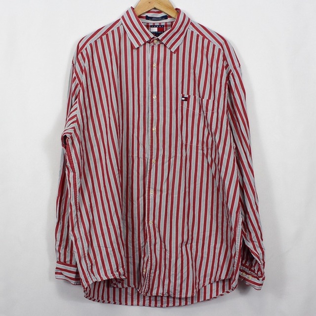 【Ralph Lauren】ストライプシャツ Red×White