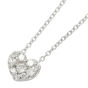 ポンテヴェキオ K18WG ホワイトゴールド ダイヤ0.25ct ハートモチーフ ペンダント ネックレス レディース Ponte Vecchio 【中古】