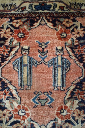 【1082】Antique Persian Sarouk rug 1900's - 1920's