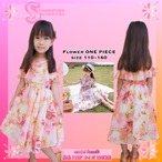 110–160 シフォンワンピース 花柄 肩出しこーて