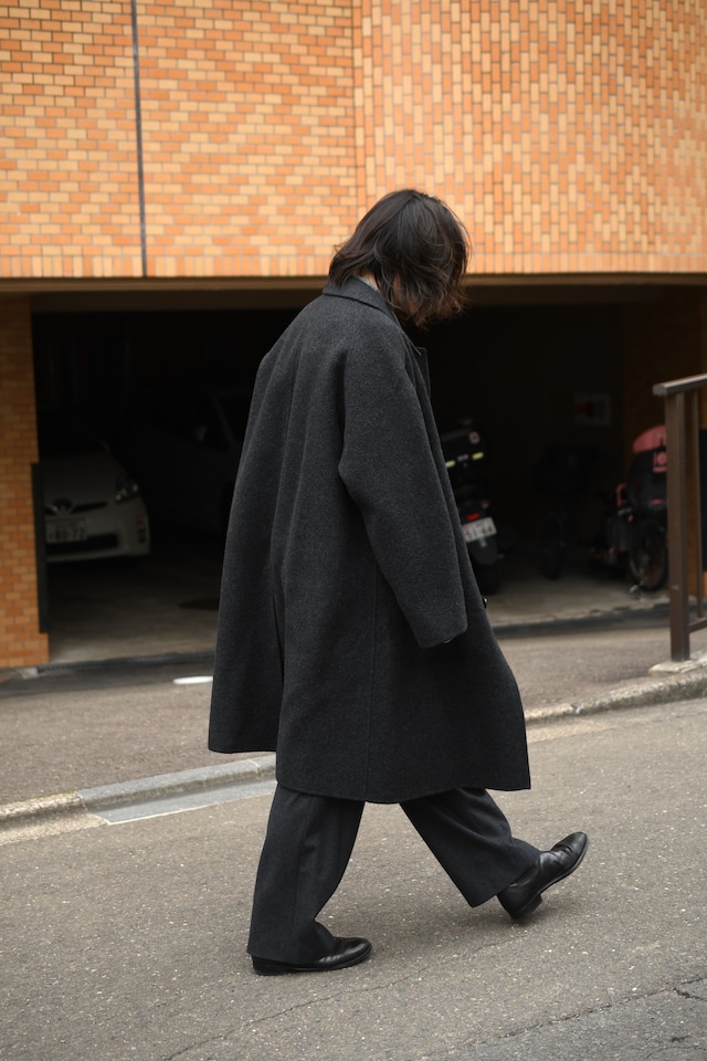A.PRESSE / Cashmere Melton Long Coat (Charcoal)