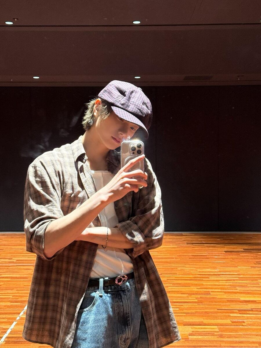 ☆BOYNEXTDOOR ソンホ 着用！！【niceghostclub】CHECK SKULL NEWSBOY