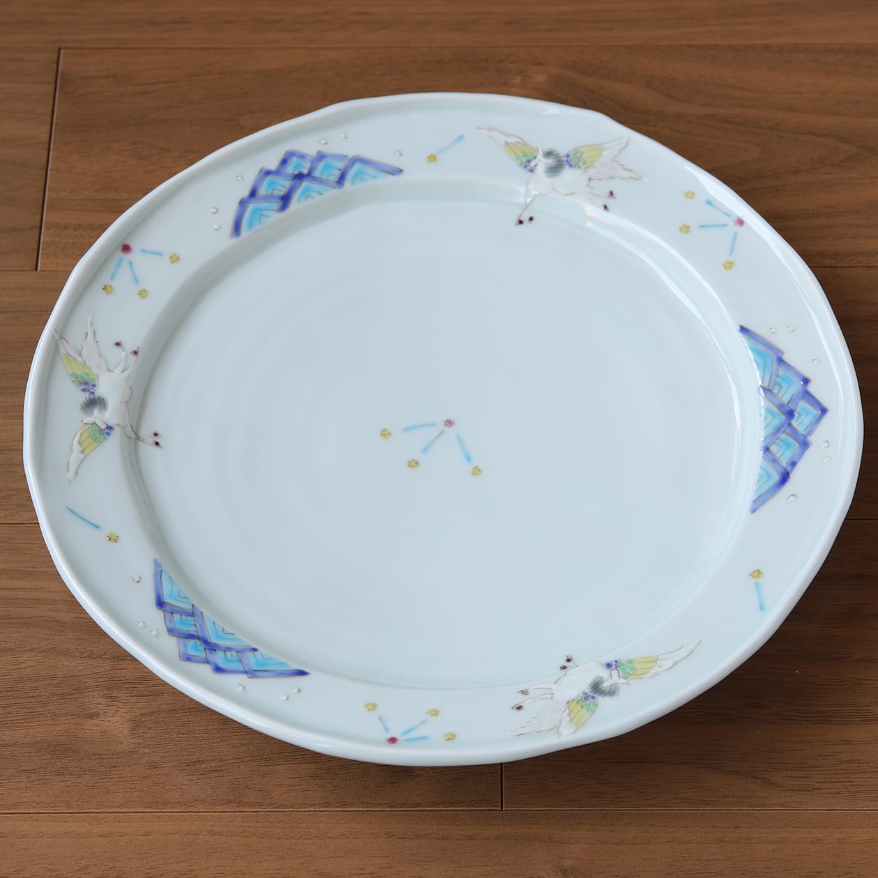 藍水「ペガサス 8寸皿」 うつわ藍水 波佐見焼 直径約25cmの