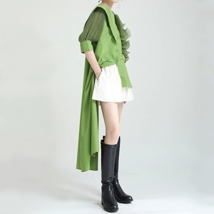 Irregular Half Long Shirt / イレギュラー ハーフ ロング シャツ