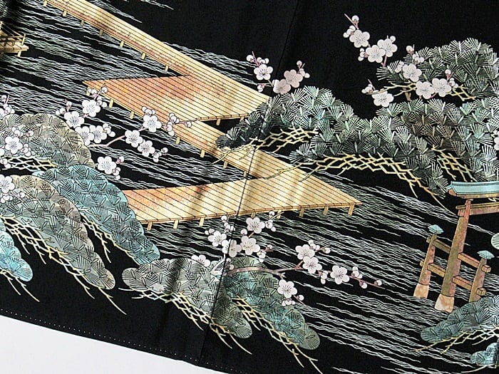 特選 黒留袖 正絹比翼 伝統金彩工芸師「唐渡建」作/安芸宮島 特選 黒留袖 正絹比翼 伝統金彩工芸師「唐渡建」作/安芸宮島