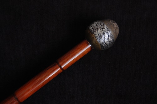 Antique Silver Partridge Wood Walking Stick