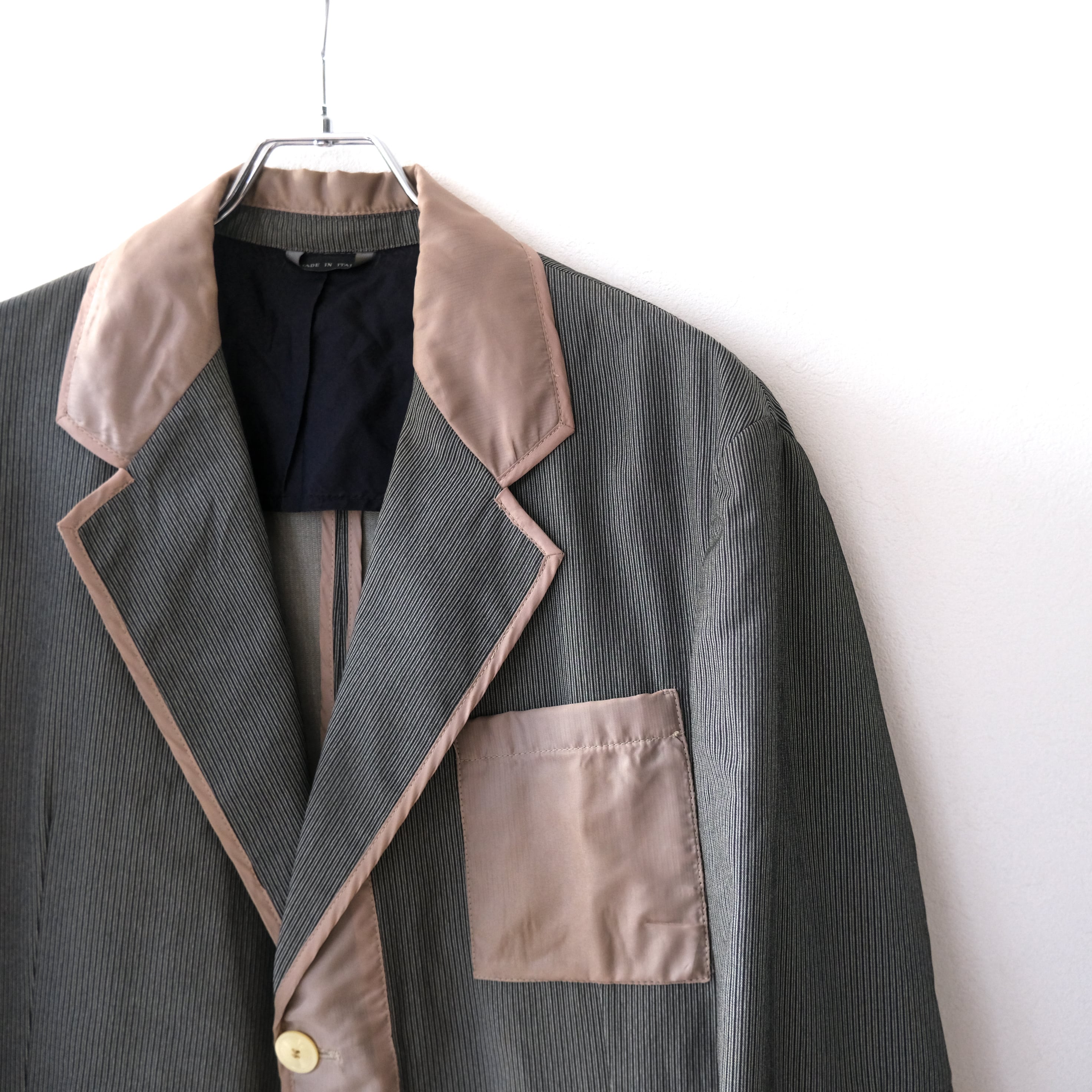 90s〜 “Emporio Armani” switching cotton × rayon tailored jacket