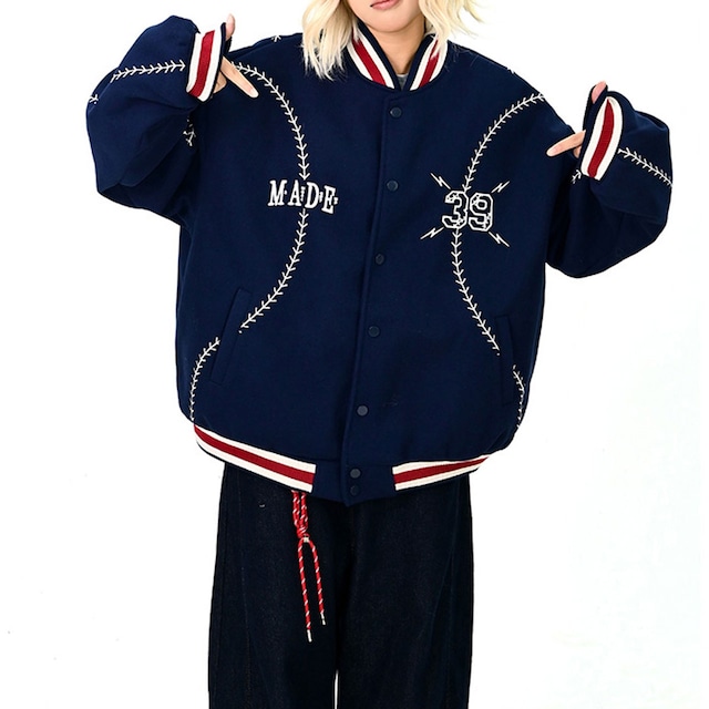 ベースボールステッチスタジャン 2col   R01180