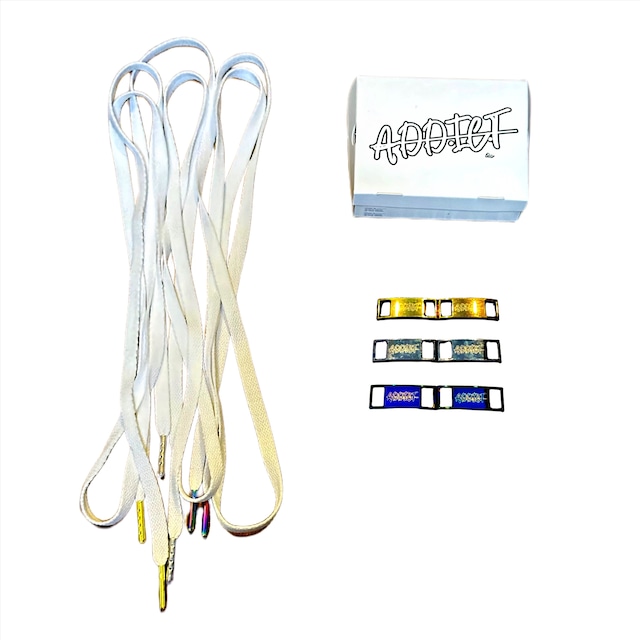 A.D.D.I.C.T × KicksWrap Shoelaces White