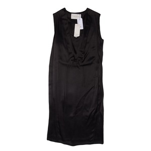 Cedric Charlier　　　silk satin black dress