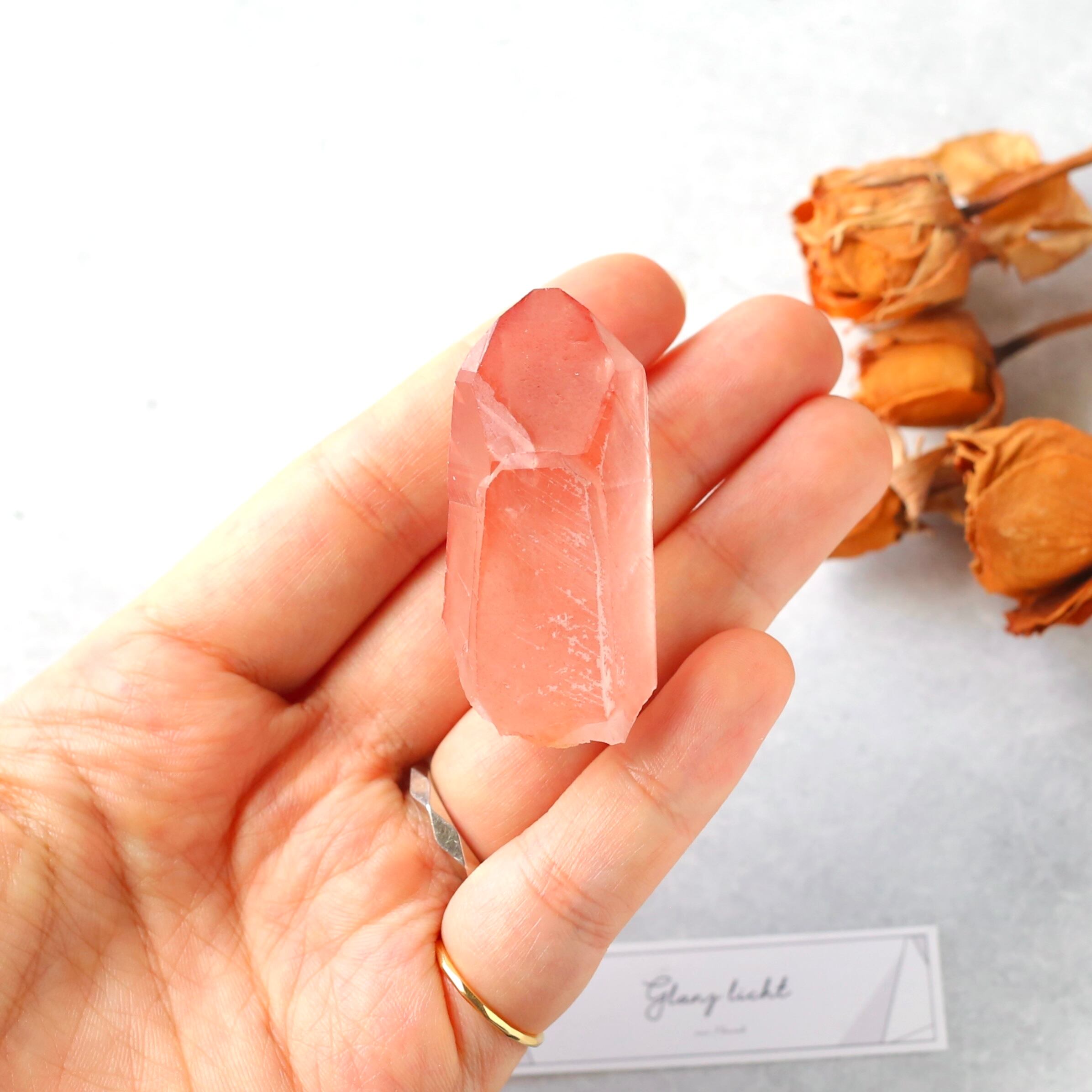 ディープピンクレムリアンシード 天然石 水晶 鉱物 一点物 クォーツ