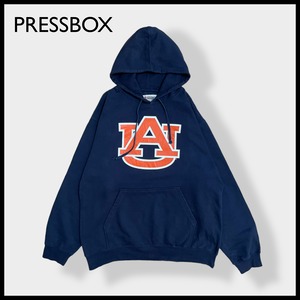 【PRESSBOX】カレッジロゴ オーバーン大学 タイガース フットボール アメフト Auburn Tigers プリント パーカー フーディー プルオーバー XL ビッグシルエット US古着