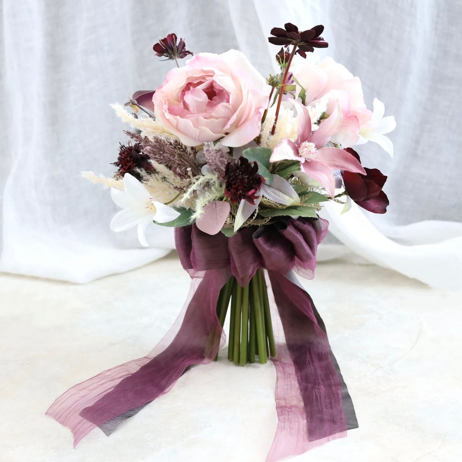 ✿おしゃれなアンティークピンク　ピオニーナチュラルブーケ （造花）新品　未使用品 ✿おしゃれなアンティークピンク ピオニーナチュラルブーケ （造花